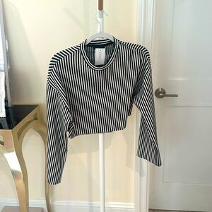 The Range pin stripe crop sweater